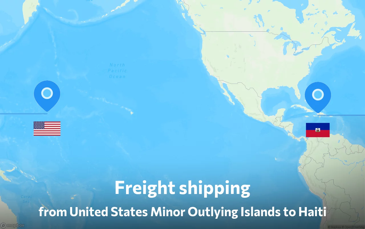 Shipping route from United States Minor Outlying Islands to Haiti