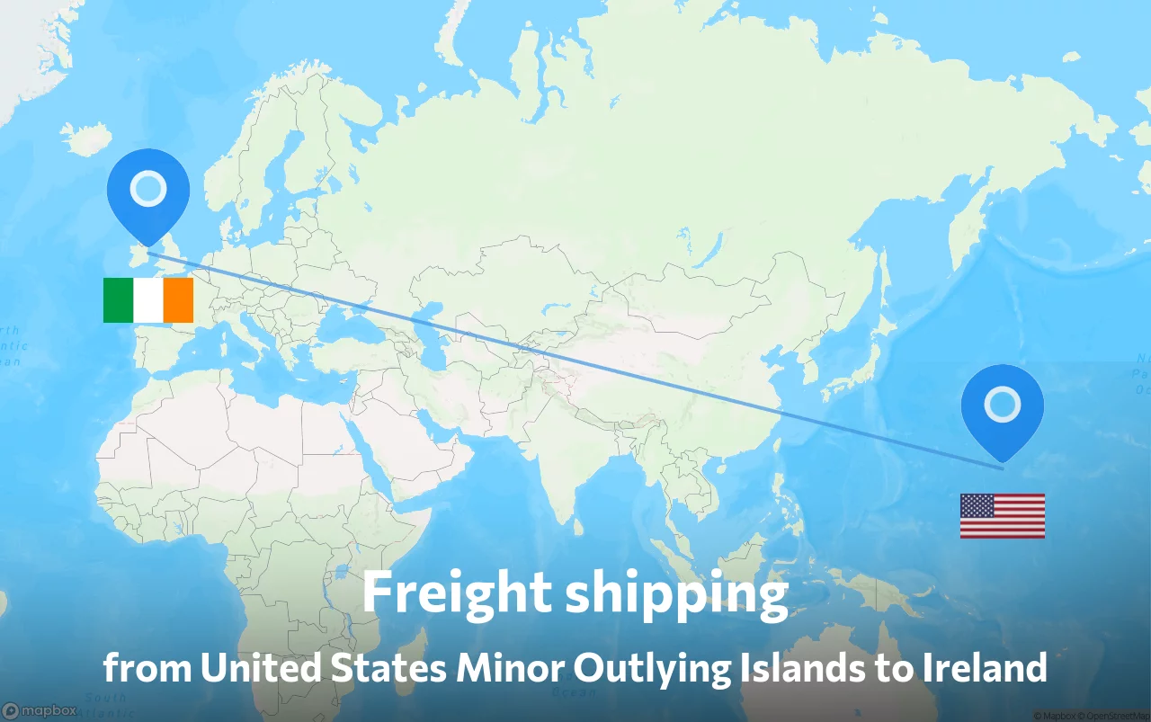 Shipping route from United States Minor Outlying Islands to Ireland