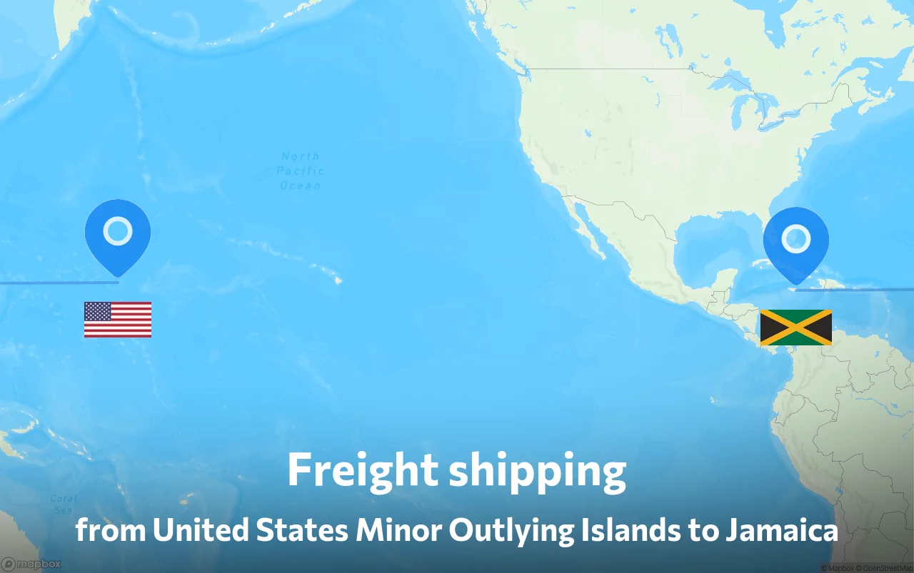 Shipping route from United States Minor Outlying Islands to Jamaica