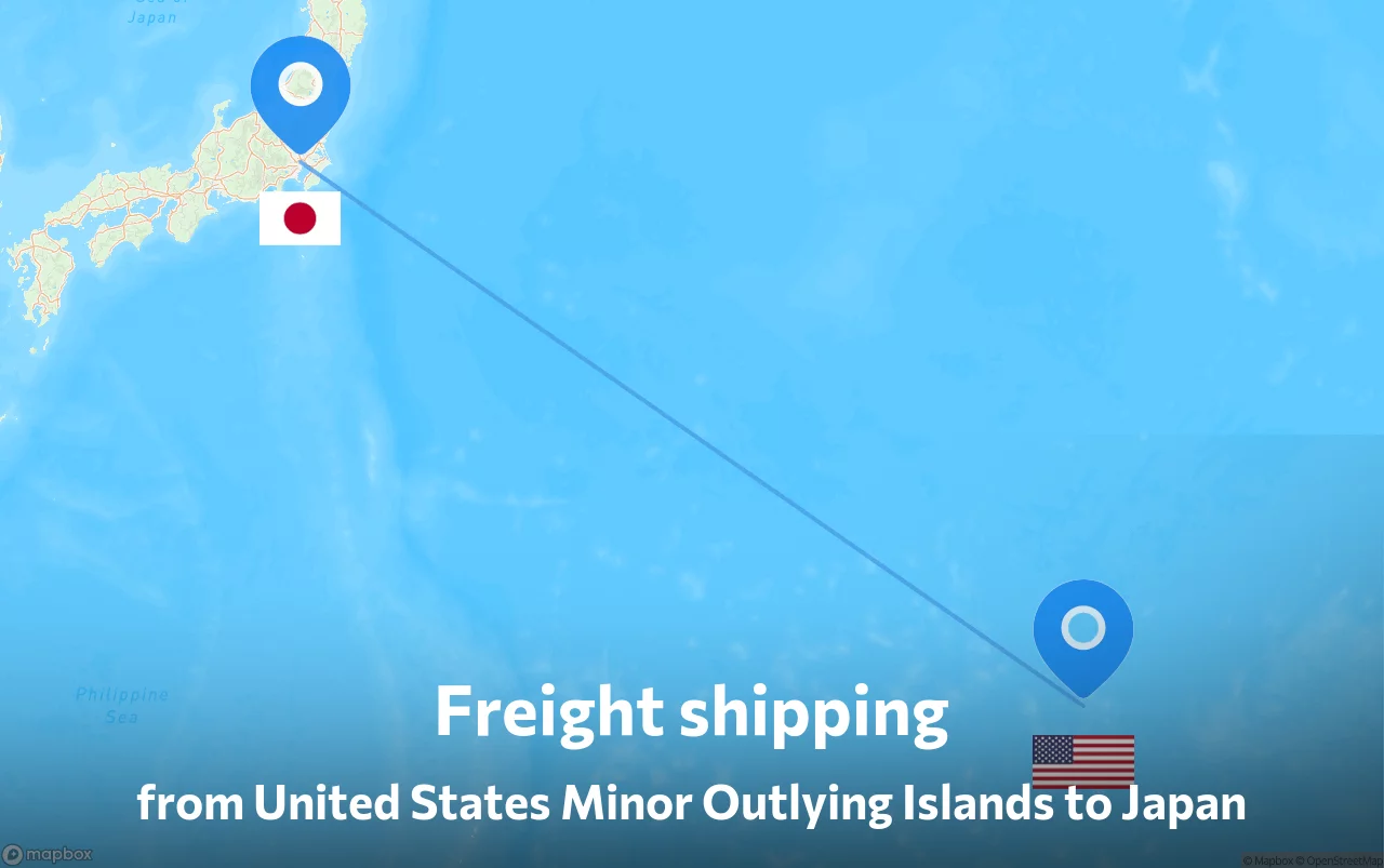 Shipping route from United States Minor Outlying Islands to Japan