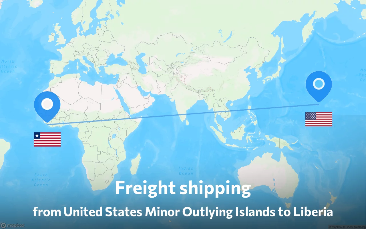 Shipping route from United States Minor Outlying Islands to Liberia