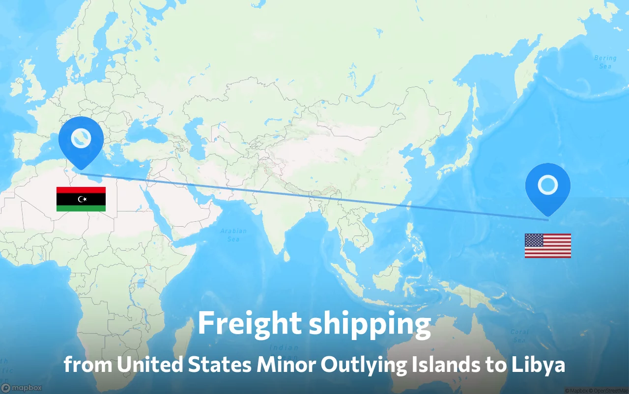 Shipping route from United States Minor Outlying Islands to Libya
