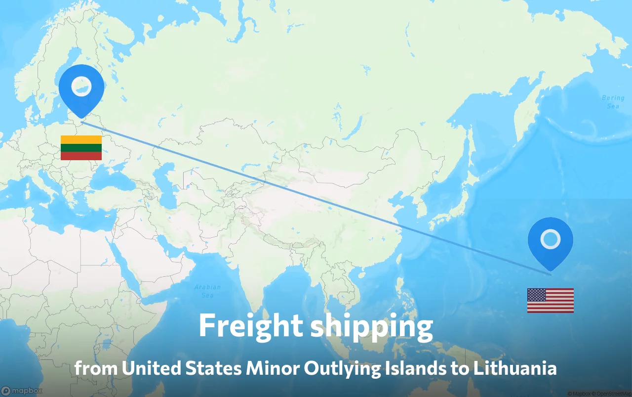 Shipping route from United States Minor Outlying Islands to Lithuania