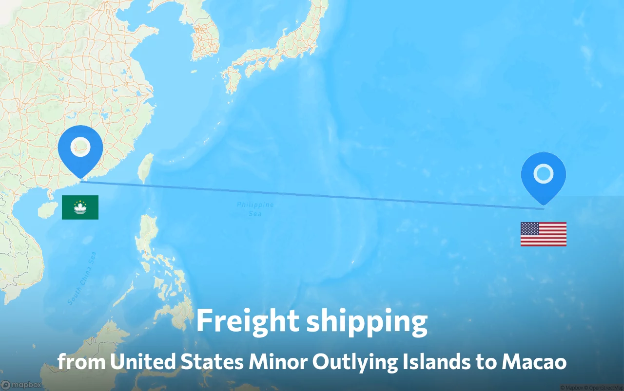 Shipping route from United States Minor Outlying Islands to Macao