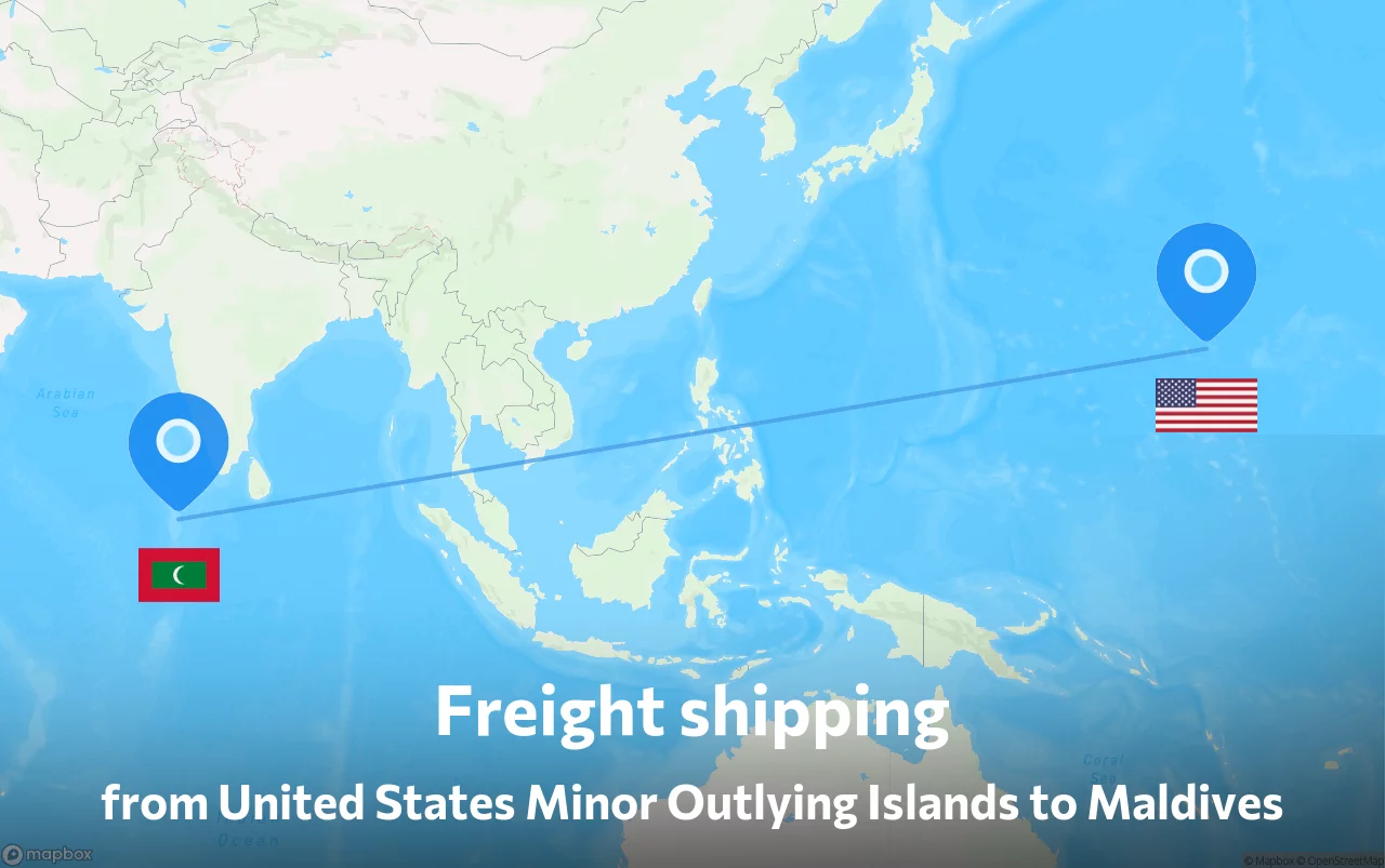 Shipping route from United States Minor Outlying Islands to Maldives