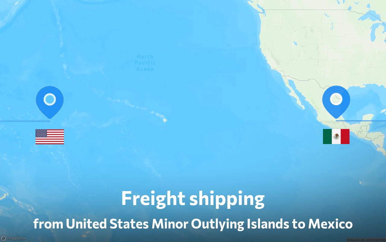 Shipping route from United States Minor Outlying Islands to Mexico