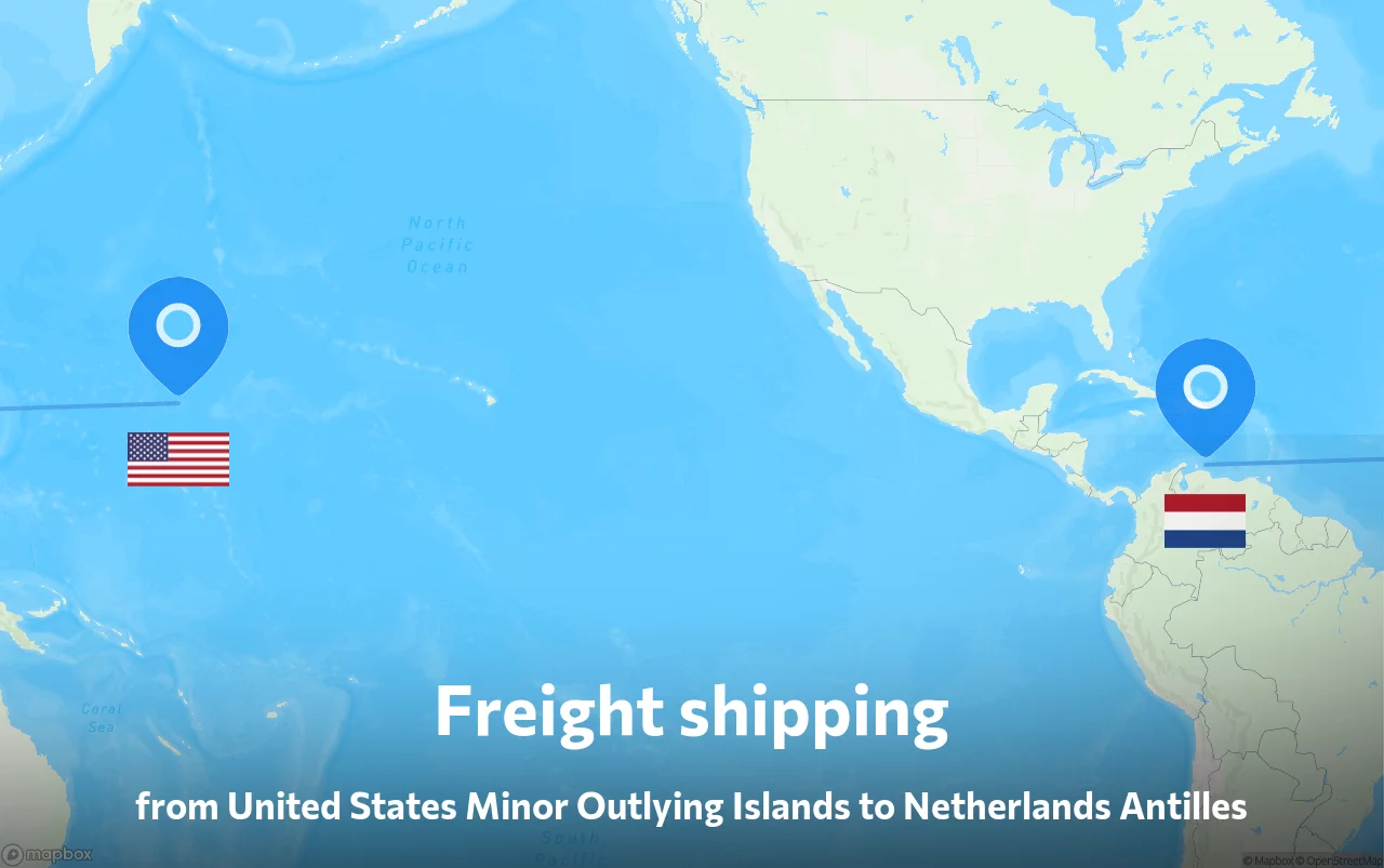 Shipping route from United States Minor Outlying Islands to Netherlands Antilles