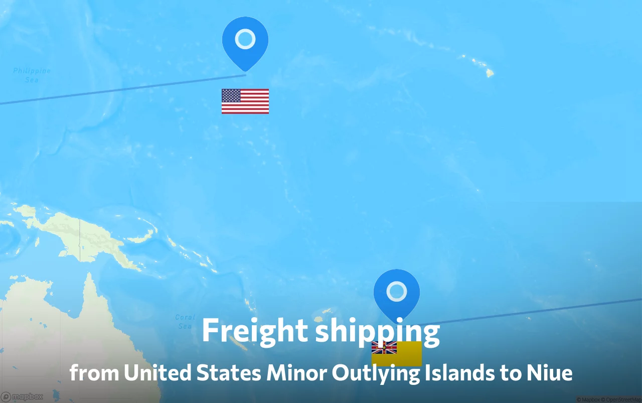 Shipping route from United States Minor Outlying Islands to Niue
