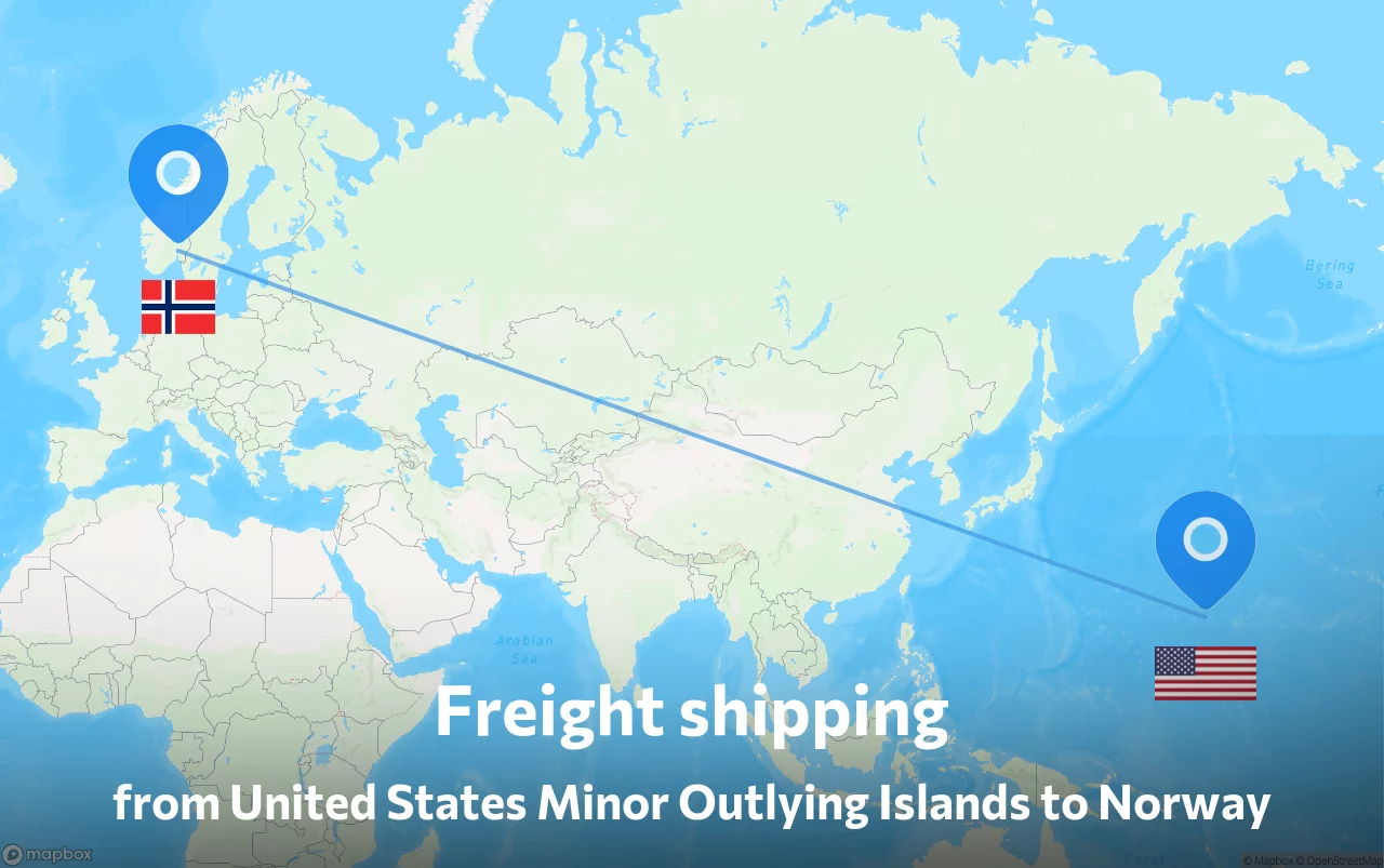 Shipping route from United States Minor Outlying Islands to Norway