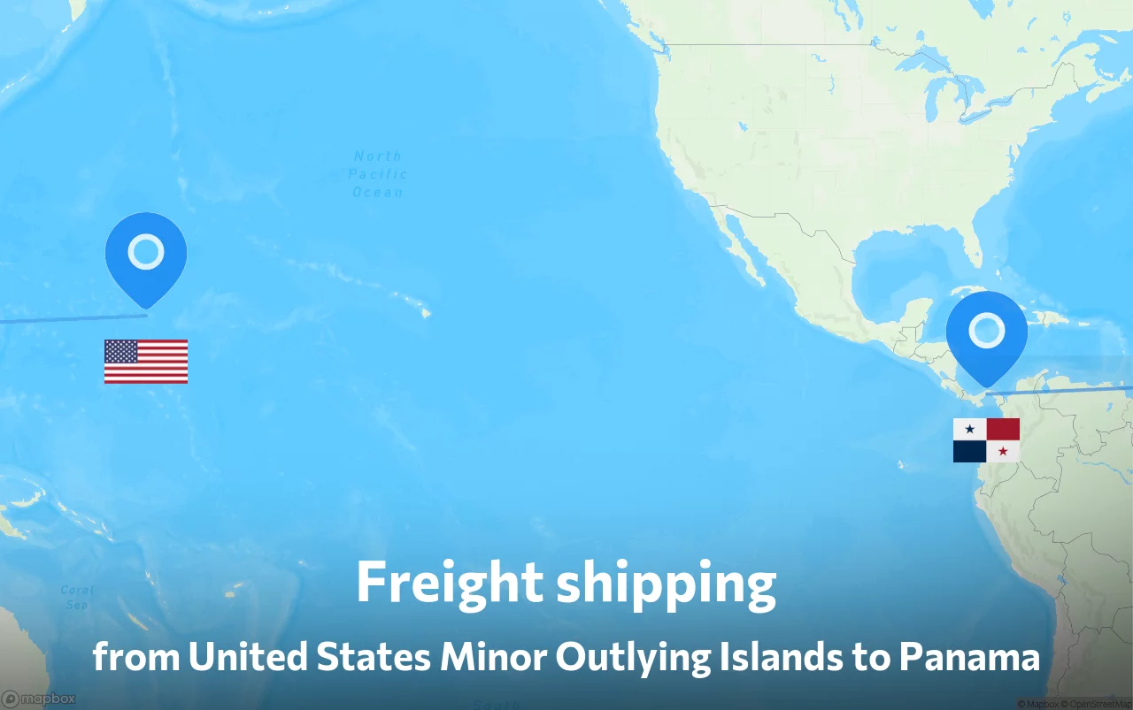 Shipping route from United States Minor Outlying Islands to Panama