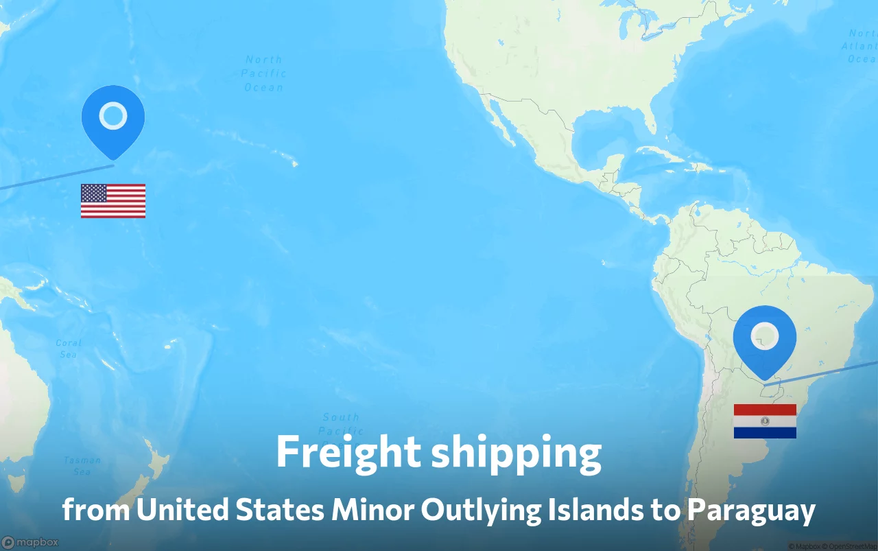 Shipping route from United States Minor Outlying Islands to Paraguay
