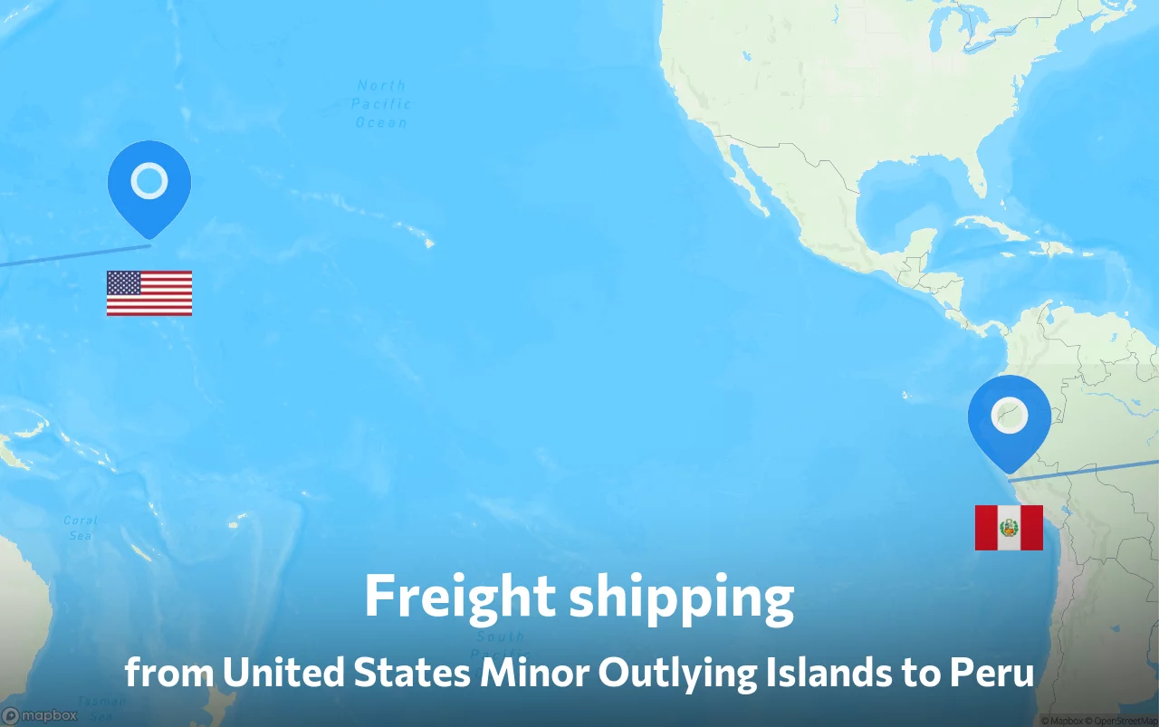 Shipping route from United States Minor Outlying Islands to Peru