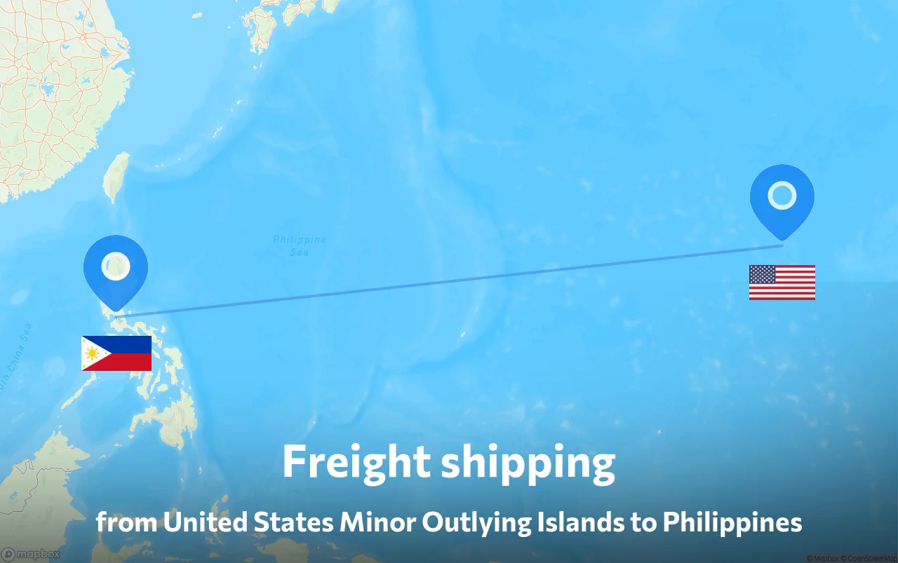 Shipping route from United States Minor Outlying Islands to Philippines