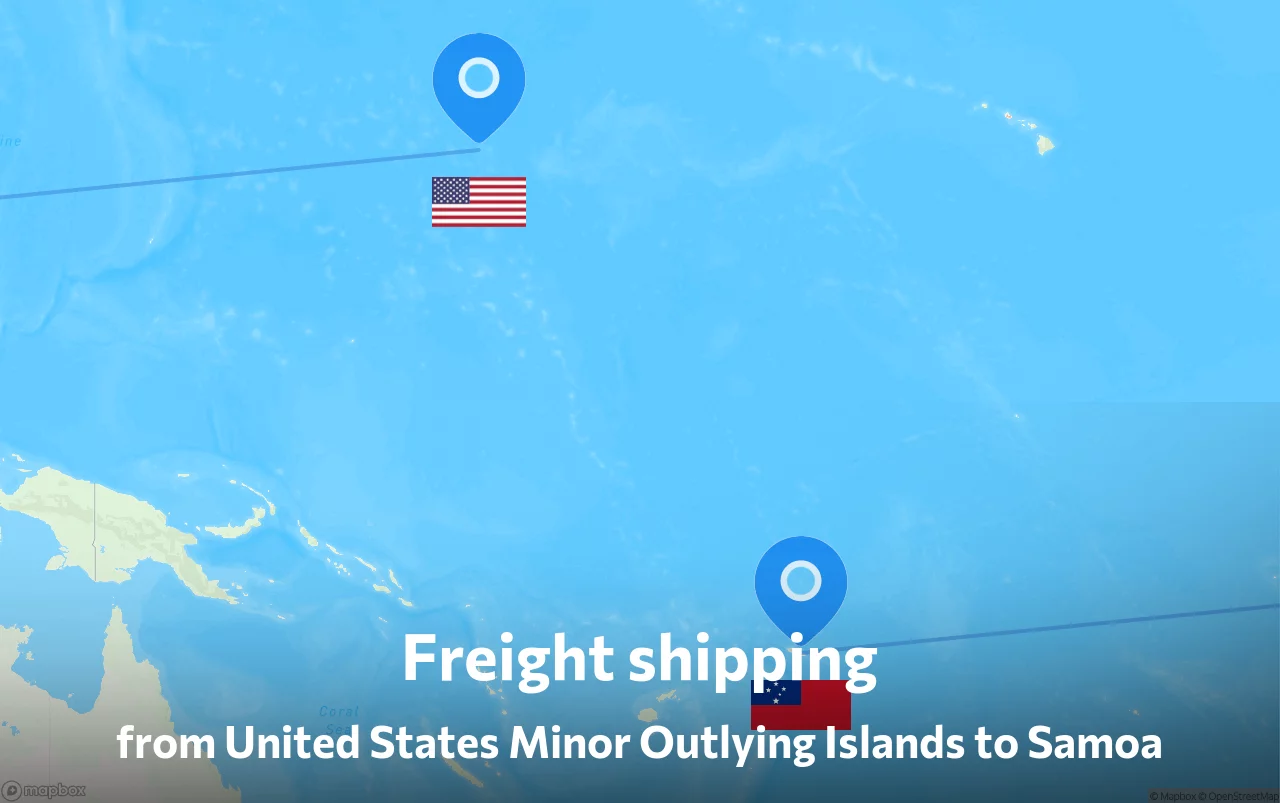 Shipping route from United States Minor Outlying Islands to Samoa