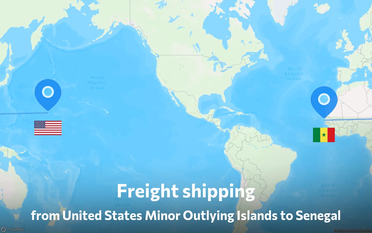 Shipping route from United States Minor Outlying Islands to Senegal