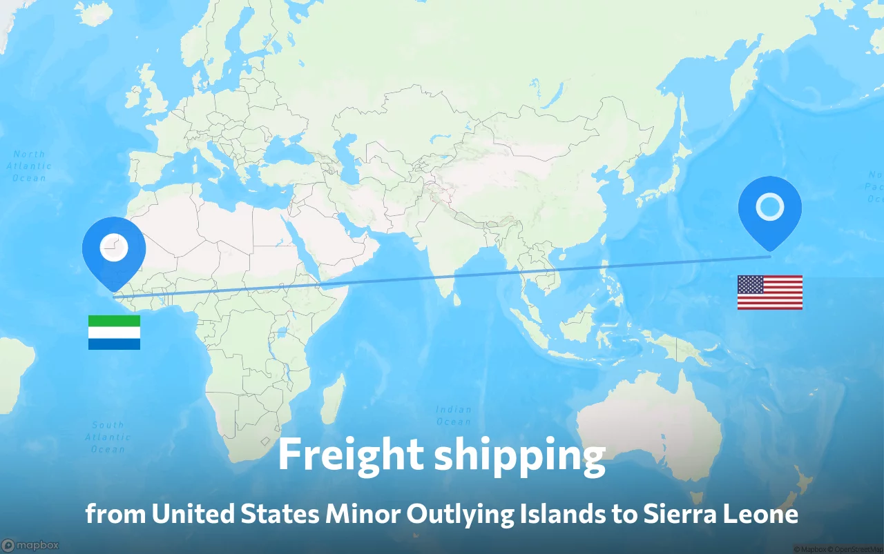 Shipping route from United States Minor Outlying Islands to Sierra Leone