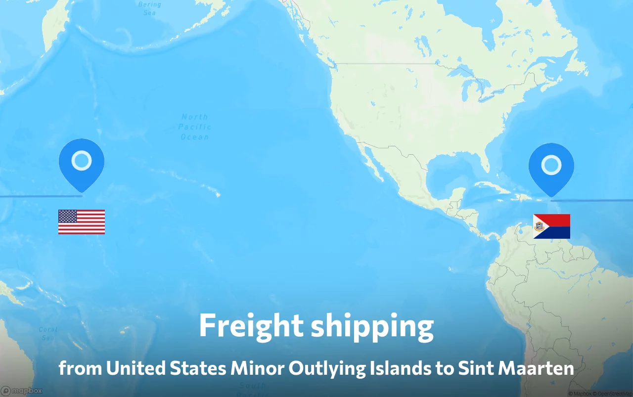 Shipping route from United States Minor Outlying Islands to Sint Maarten