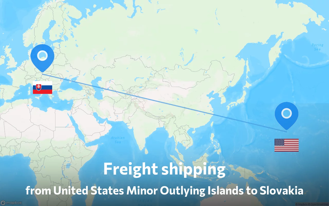 Shipping route from United States Minor Outlying Islands to Slovakia
