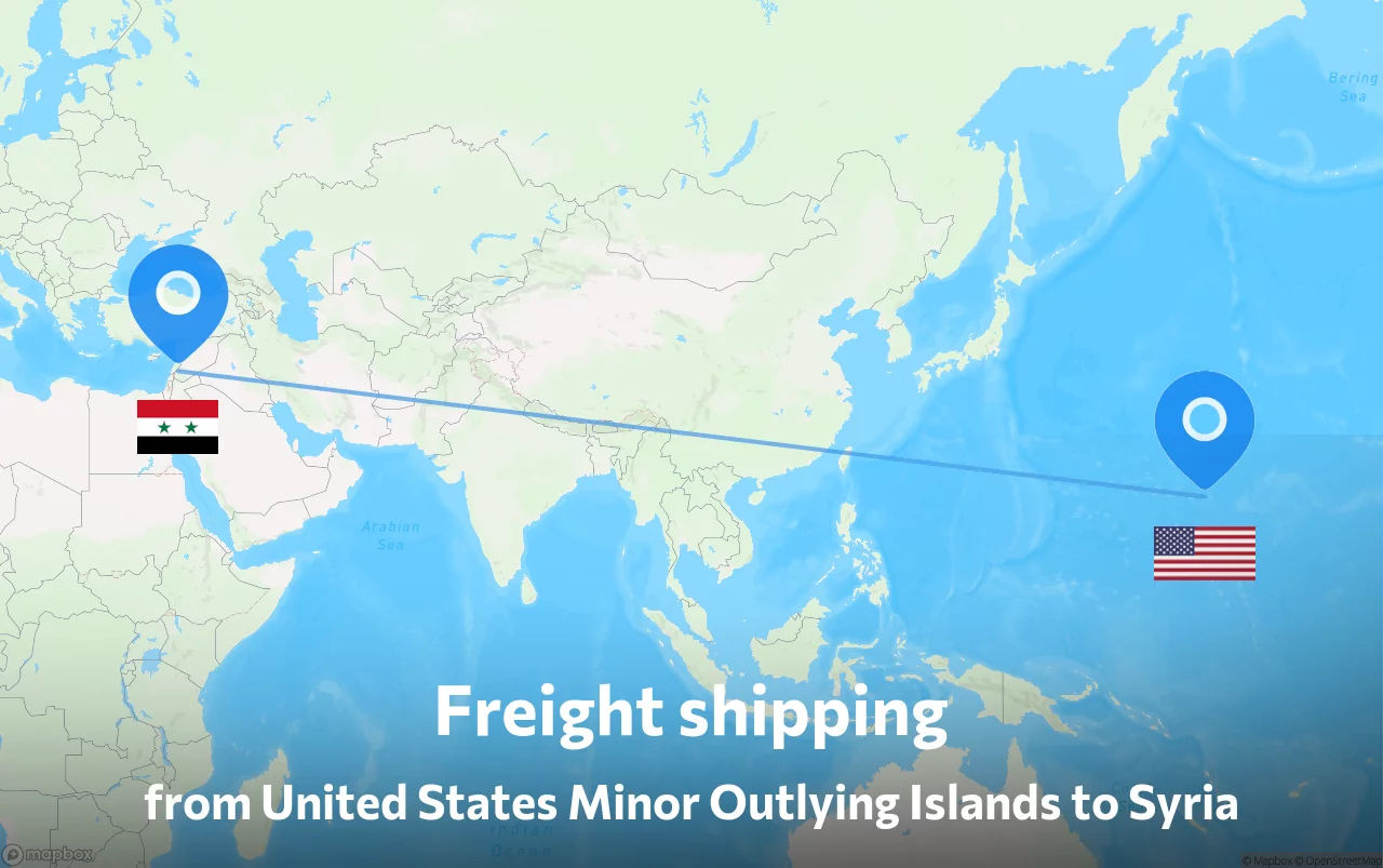 Shipping route from United States Minor Outlying Islands to Syria