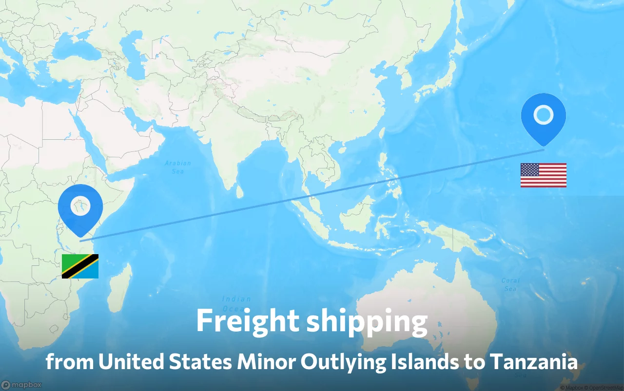 Shipping route from United States Minor Outlying Islands to Tanzania