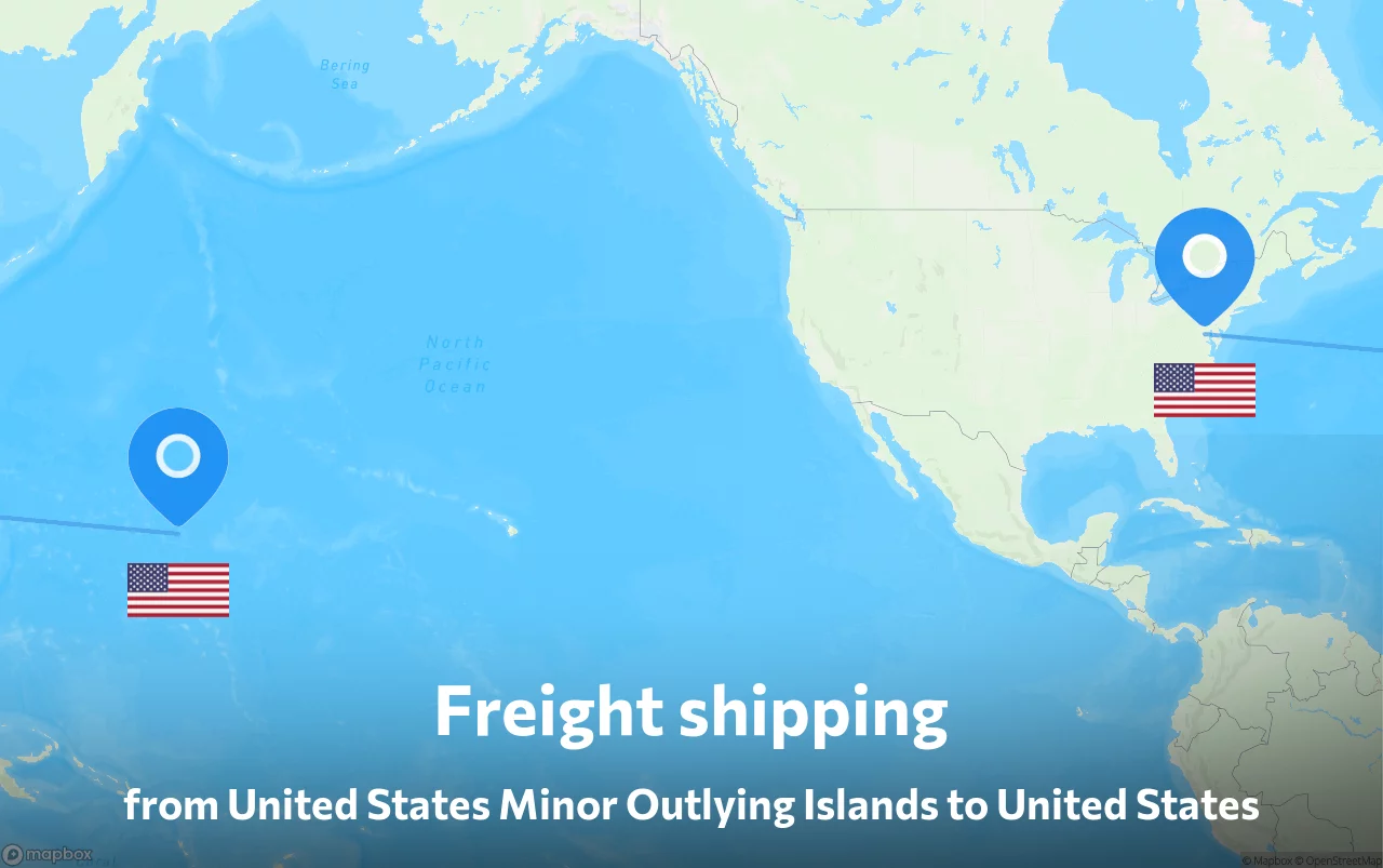 Shipping route from United States Minor Outlying Islands to United States