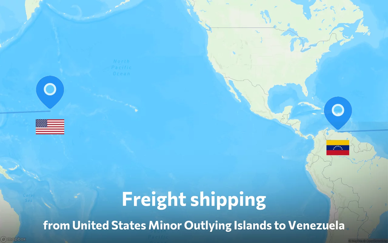 Shipping route from United States Minor Outlying Islands to Venezuela