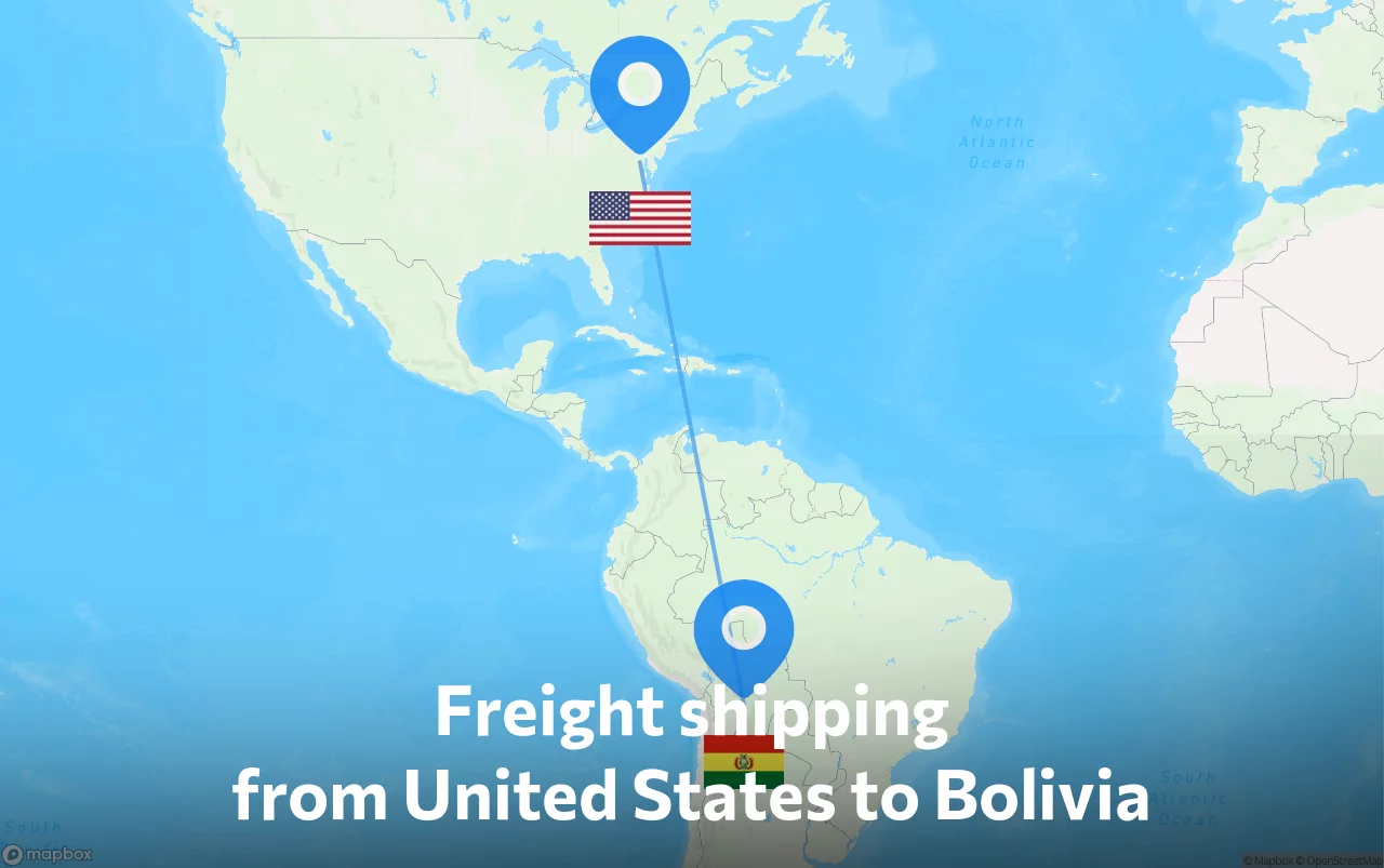 Shipping route from United States to Bolivia
