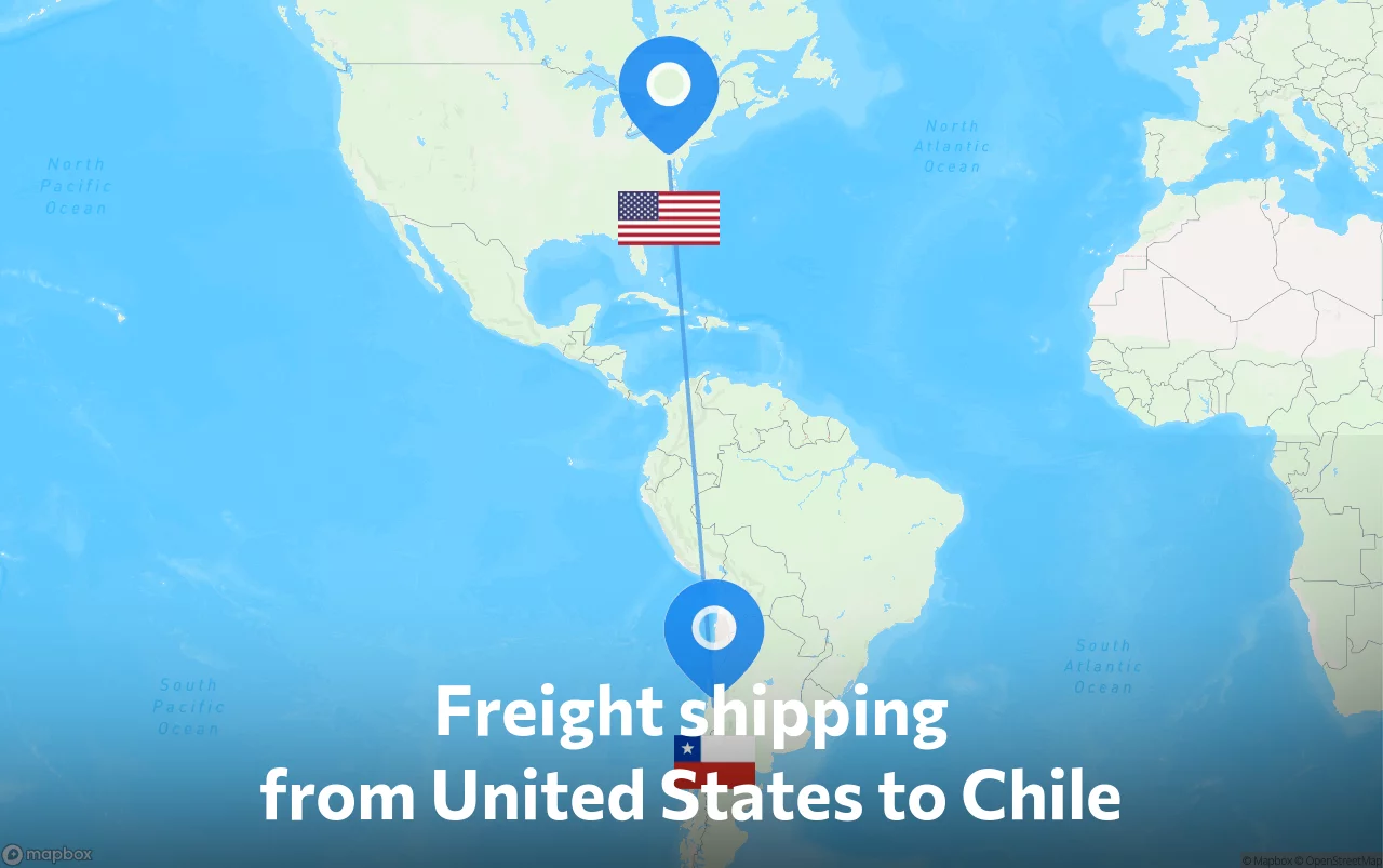 Shipping route from United States to Chile