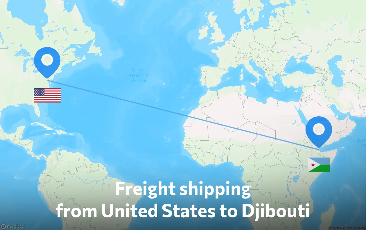 Shipping route from United States to Djibouti