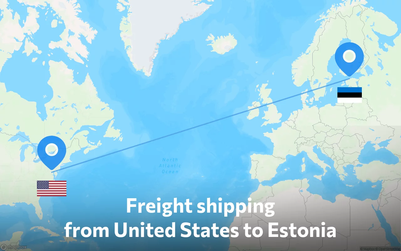 Shipping route from United States to Estonia
