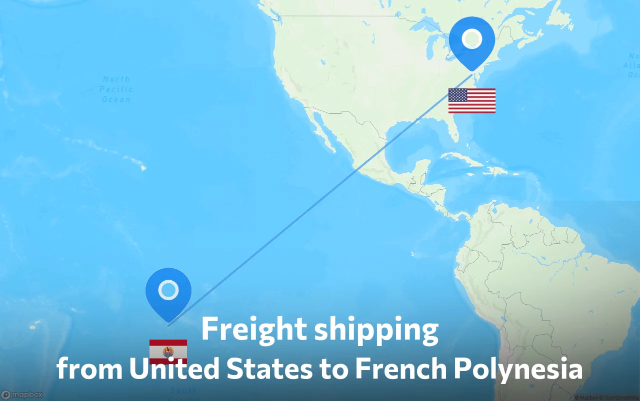 Shipping route from United States to French Polynesia