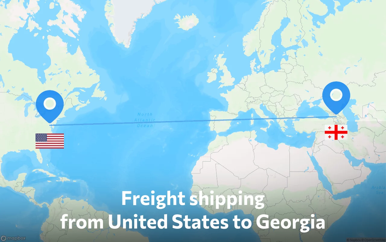 Shipping route from United States to Georgia