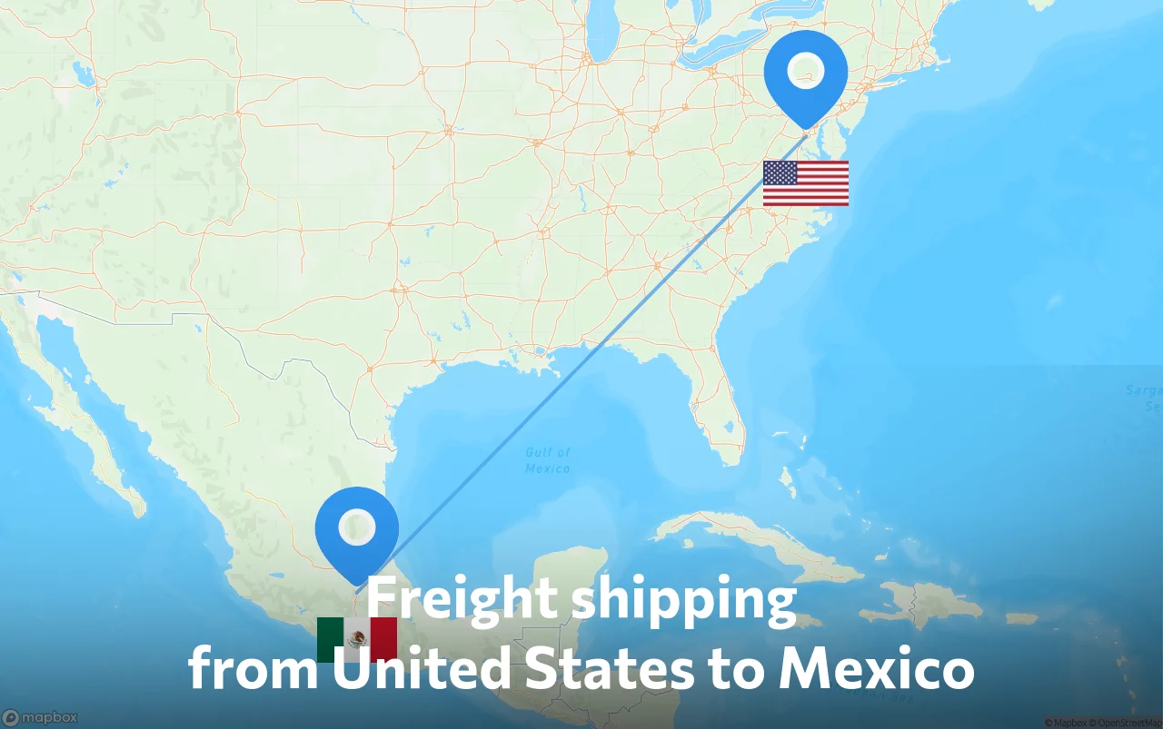 Shipping route from United States to Mexico