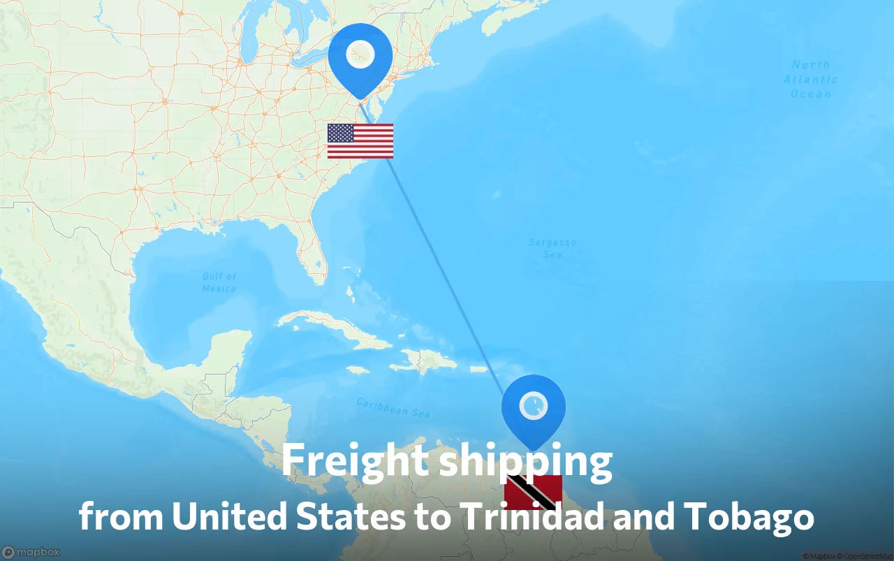 Shipping route from United States to Trinidad and Tobago