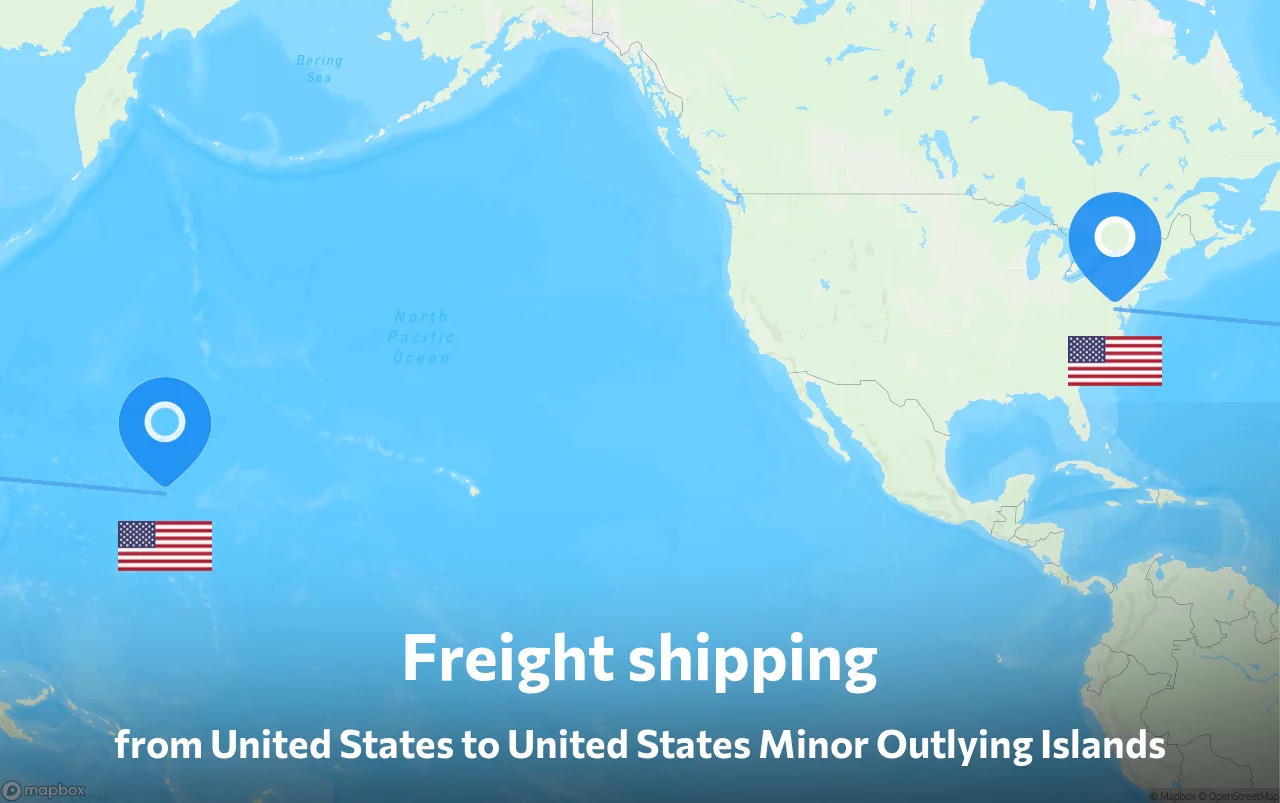 Shipping route from United States to United States Minor Outlying Islands