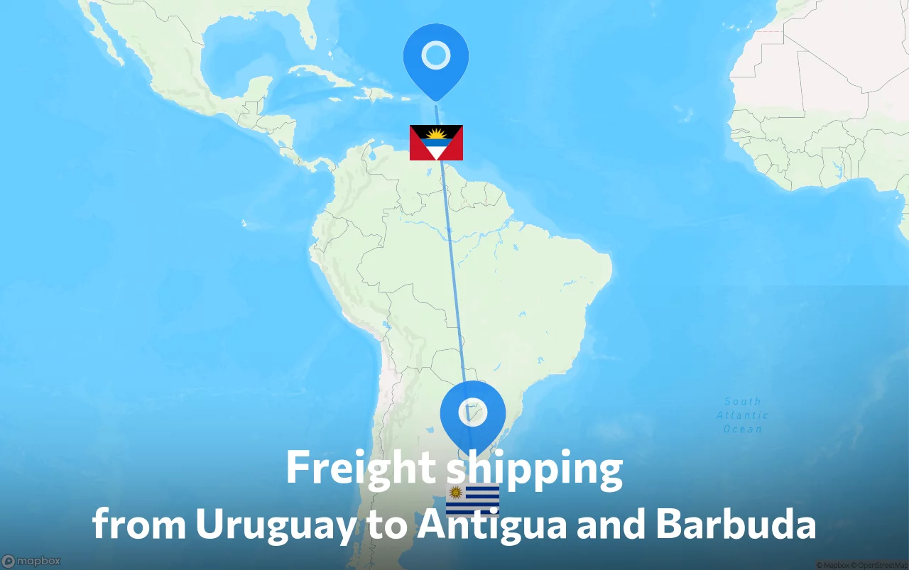 Shipping route from Uruguay to Antigua and Barbuda
