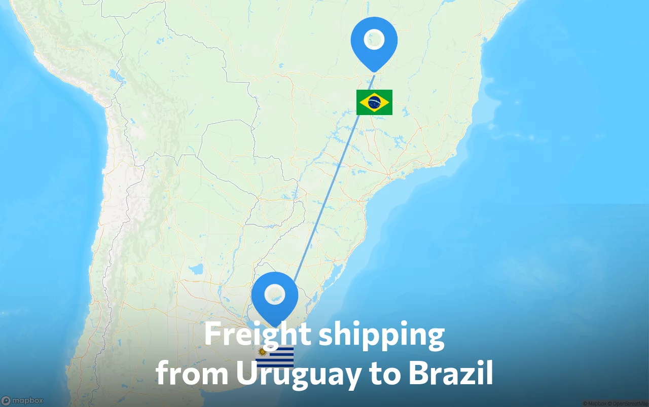 Shipping route from Uruguay to Brazil
