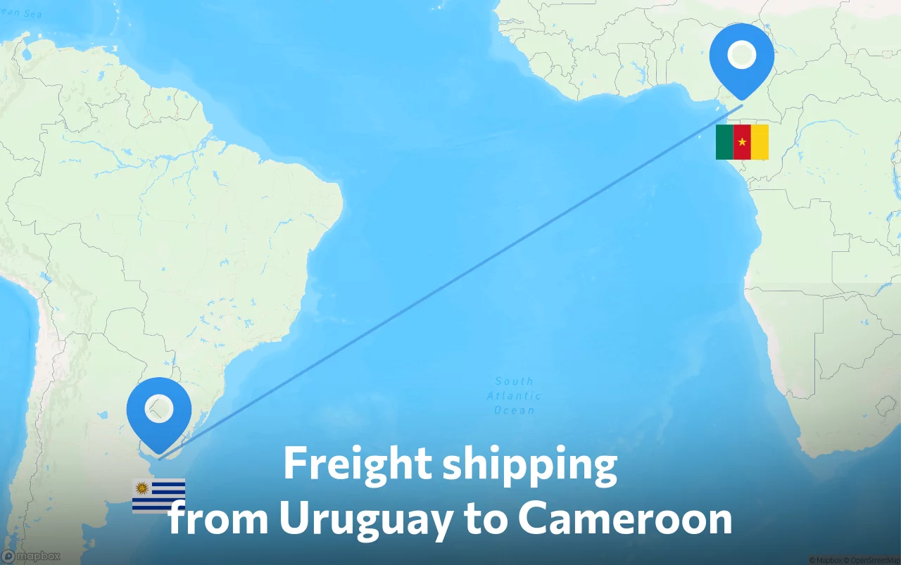 Shipping route from Uruguay to Cameroon