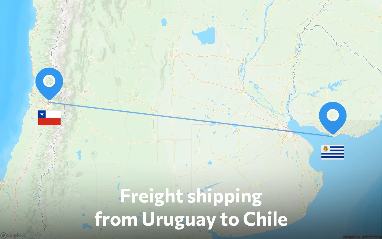 Shipping route from Uruguay to Chile