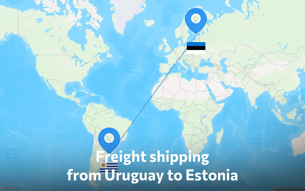 Shipping route from Uruguay to Estonia