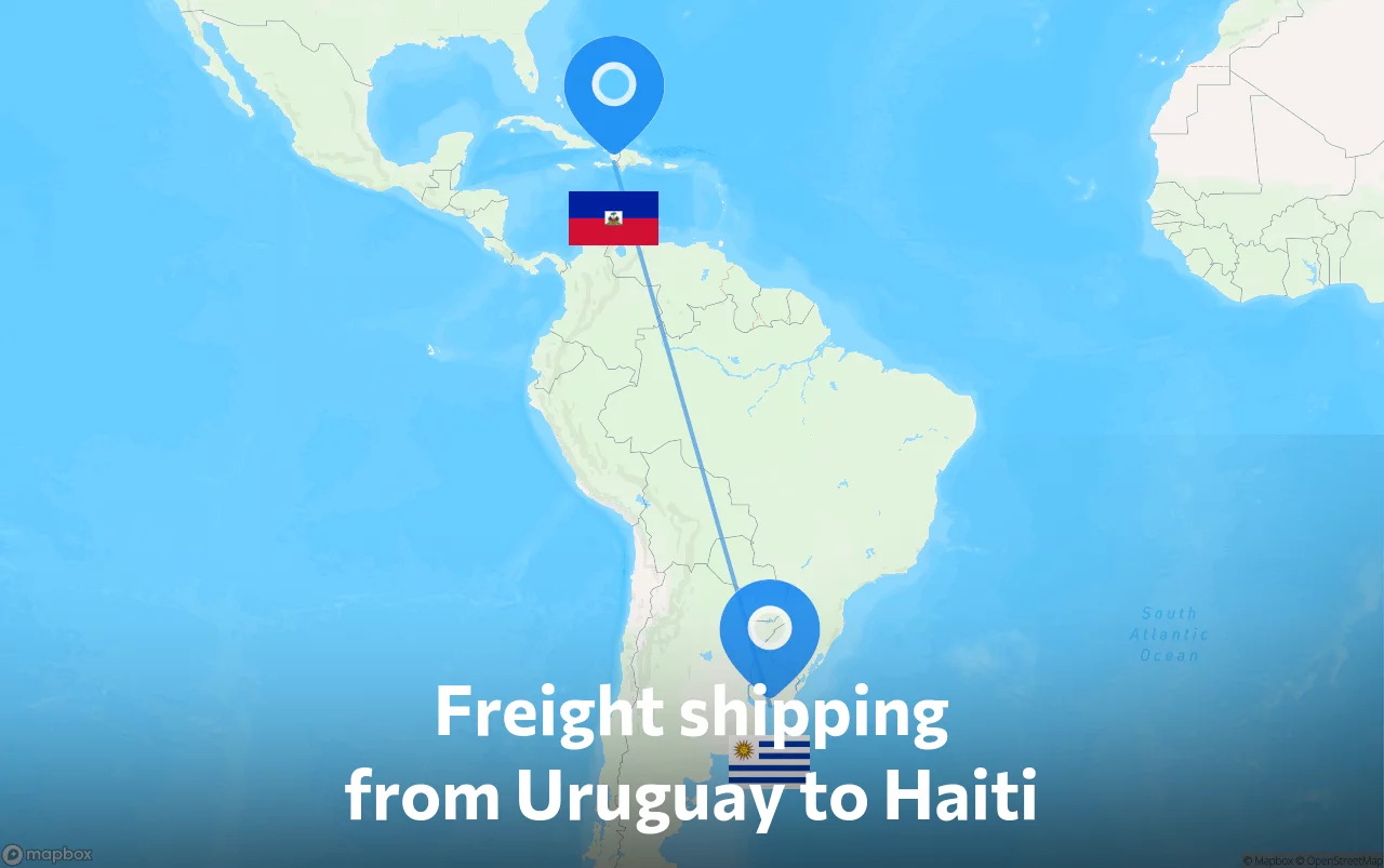 Shipping route from Uruguay to Haiti