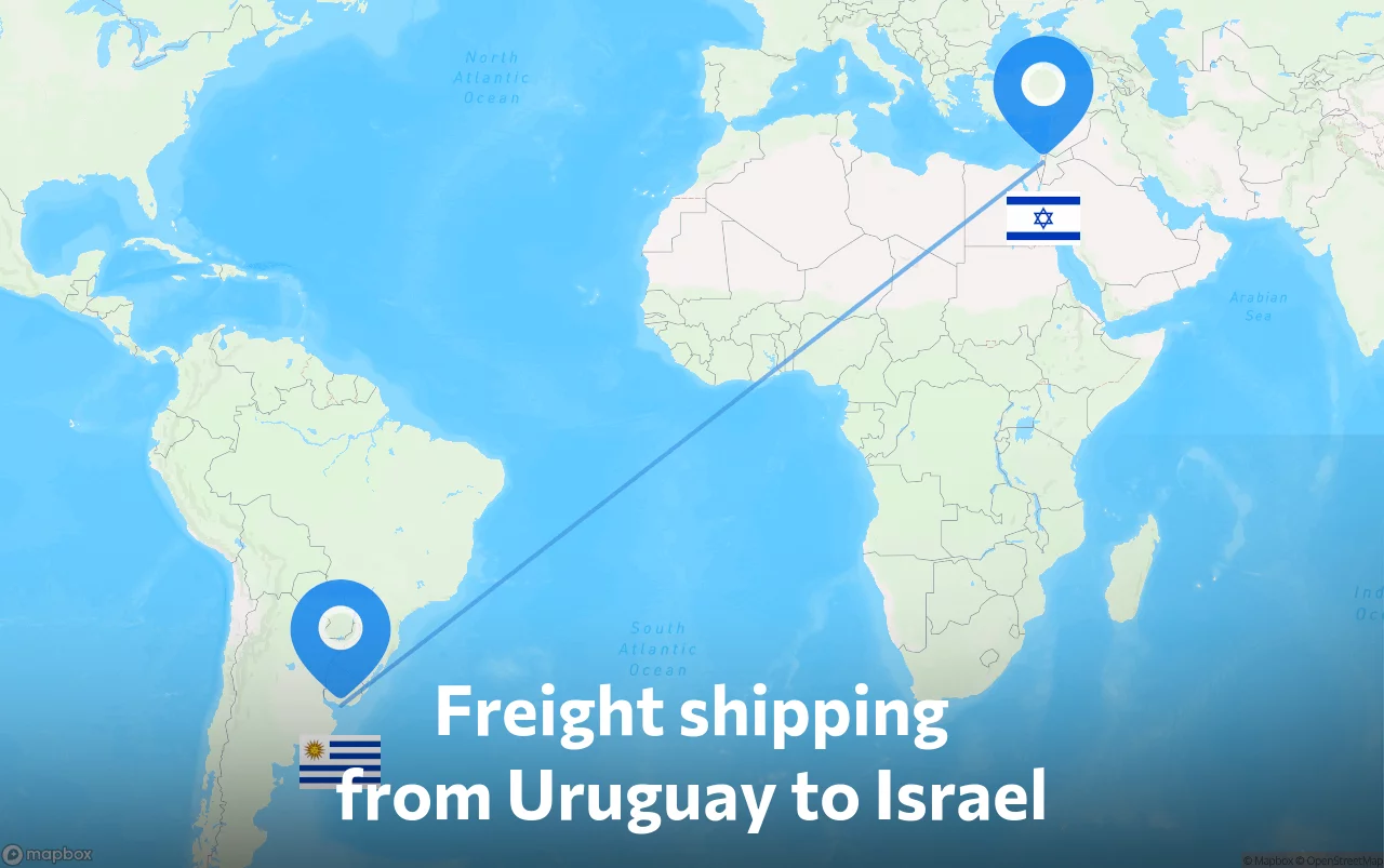 Shipping route from Uruguay to Israel