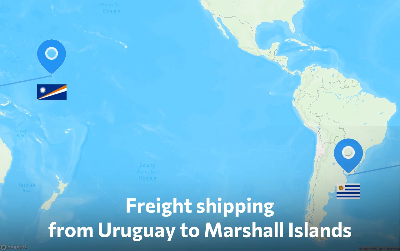Shipping route from Uruguay to Marshall Islands