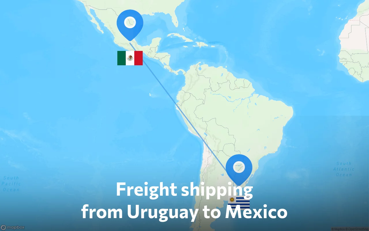 Shipping route from Uruguay to Mexico