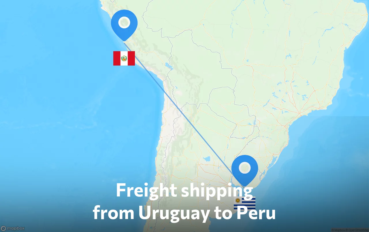 Shipping route from Uruguay to Peru