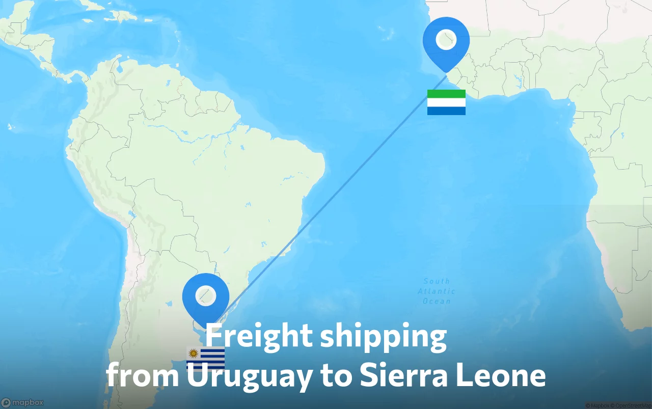 Shipping route from Uruguay to Sierra Leone