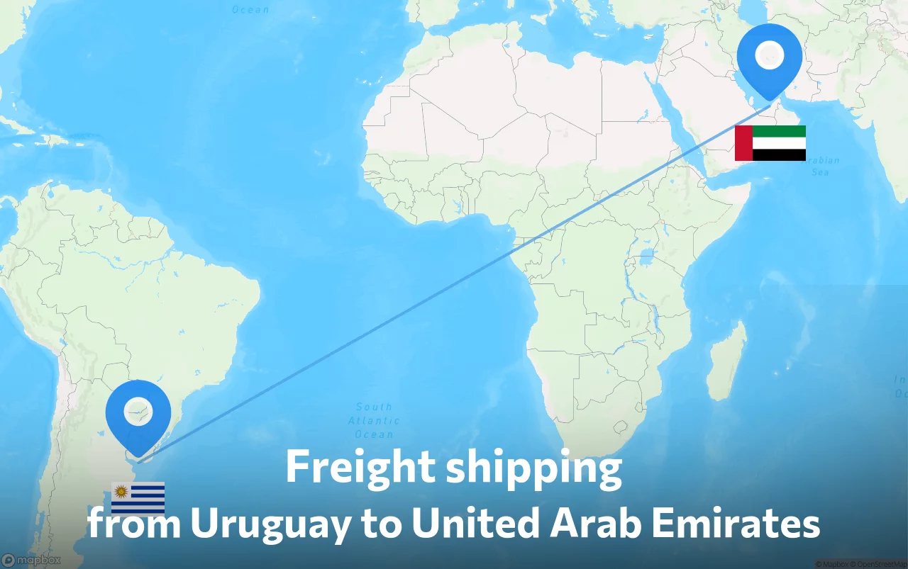 Shipping route from Uruguay to United Arab Emirates