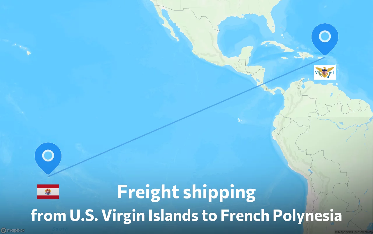 Shipping route from U.S. Virgin Islands to French Polynesia