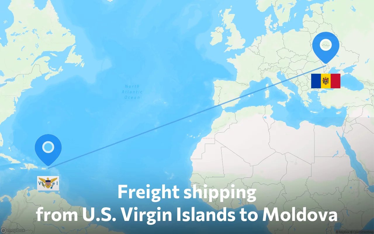 Shipping route from U.S. Virgin Islands to Moldova