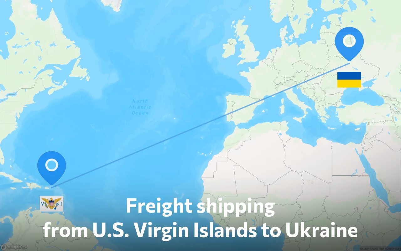 Shipping route from U.S. Virgin Islands to Ukraine